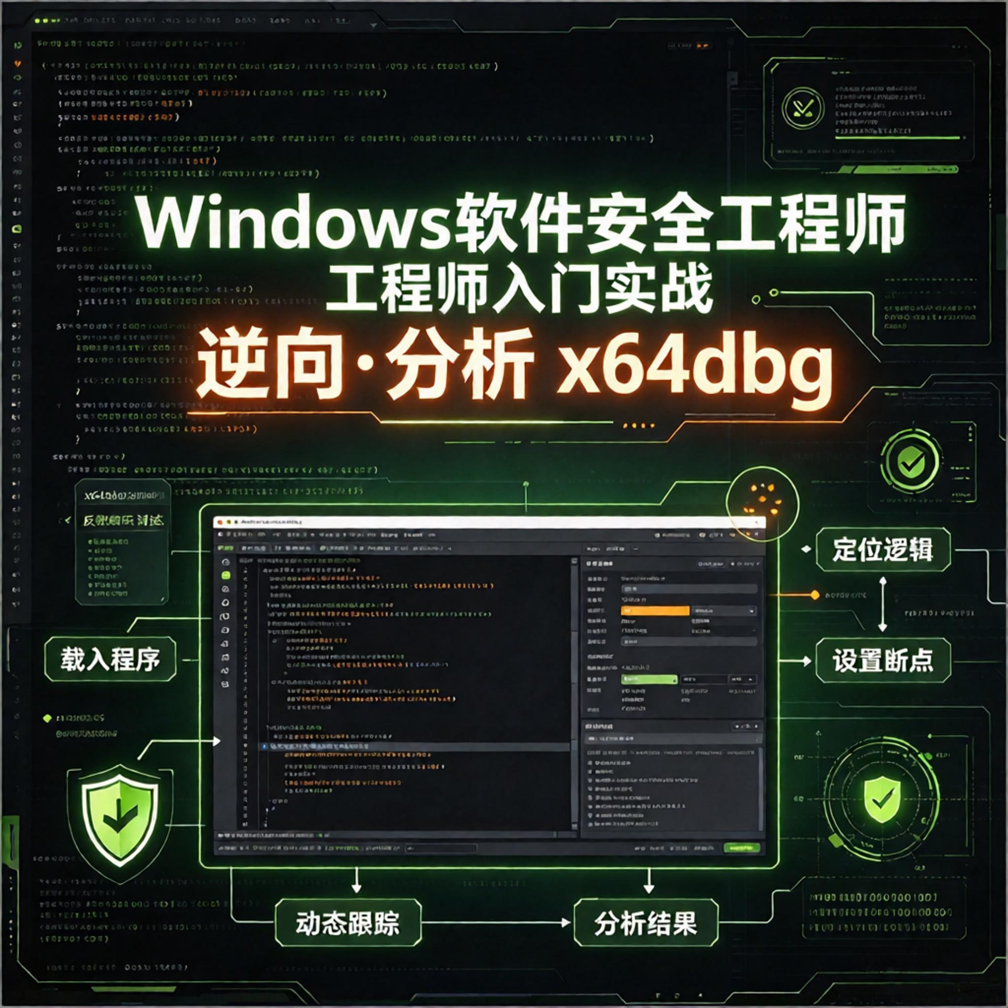 Windows软件安全工程师入门实战：逆向·分析 x64dbg 29讲
